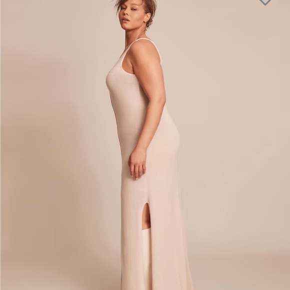 Honore 11 Wool Blend V Neck Maxi Della Dress in Color Natural size 3 22/24 - Picture 9 of 9